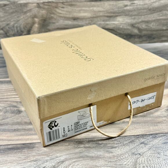 NIB Gentle Souls Cody 8M Blue Suede Slingback Espadrille Wedge Sandals - Picture 11 of 11